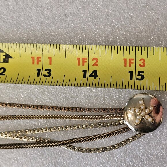 Vintage Lisner Mixed Metal Multi-strand Necklace Starfish Clasp Gold Tone 15 in - Picture 11 of 13